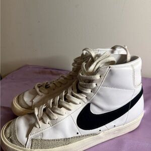 Nike White and Black High-Top Athletic Shoes